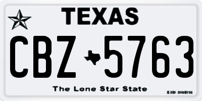 TX license plate CBZ5763