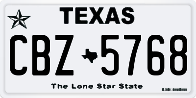 TX license plate CBZ5768