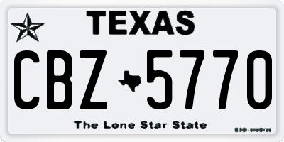 TX license plate CBZ5770