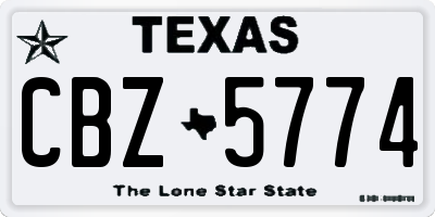 TX license plate CBZ5774