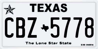 TX license plate CBZ5778