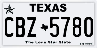 TX license plate CBZ5780