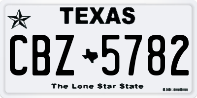 TX license plate CBZ5782
