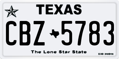 TX license plate CBZ5783