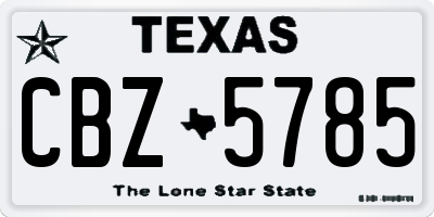 TX license plate CBZ5785