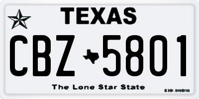 TX license plate CBZ5801