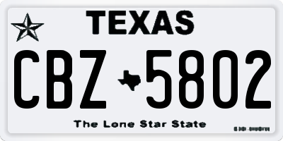 TX license plate CBZ5802