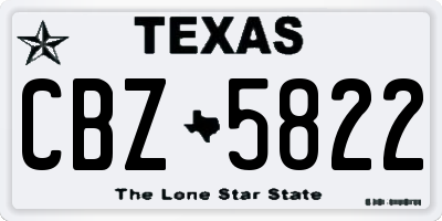 TX license plate CBZ5822