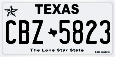 TX license plate CBZ5823