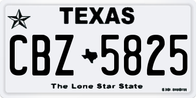 TX license plate CBZ5825