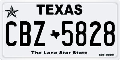 TX license plate CBZ5828