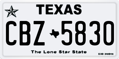 TX license plate CBZ5830