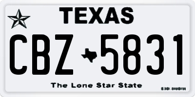 TX license plate CBZ5831