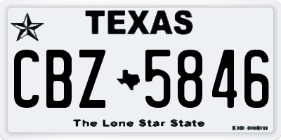 TX license plate CBZ5846