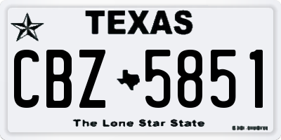 TX license plate CBZ5851