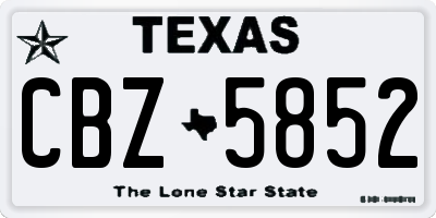 TX license plate CBZ5852