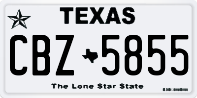 TX license plate CBZ5855