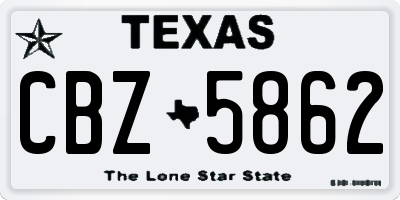 TX license plate CBZ5862