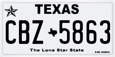 TX license plate CBZ5863