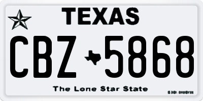 TX license plate CBZ5868