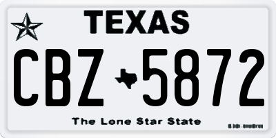 TX license plate CBZ5872