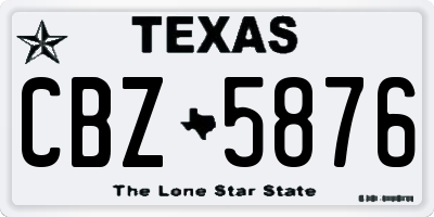 TX license plate CBZ5876