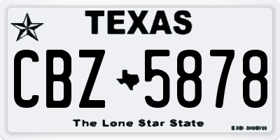 TX license plate CBZ5878