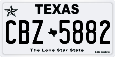 TX license plate CBZ5882