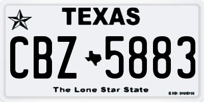 TX license plate CBZ5883