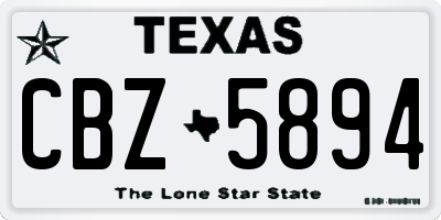 TX license plate CBZ5894