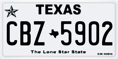 TX license plate CBZ5902