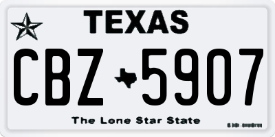 TX license plate CBZ5907