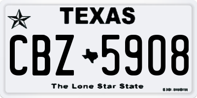TX license plate CBZ5908