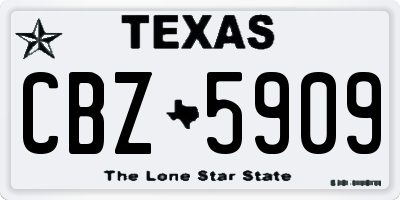TX license plate CBZ5909