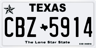TX license plate CBZ5914