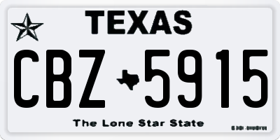 TX license plate CBZ5915
