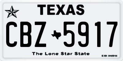 TX license plate CBZ5917