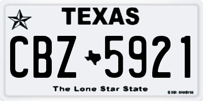 TX license plate CBZ5921
