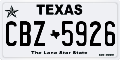 TX license plate CBZ5926