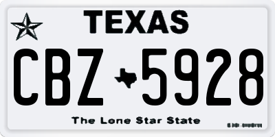 TX license plate CBZ5928