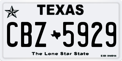 TX license plate CBZ5929