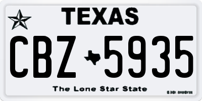 TX license plate CBZ5935