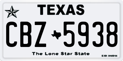 TX license plate CBZ5938