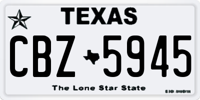 TX license plate CBZ5945