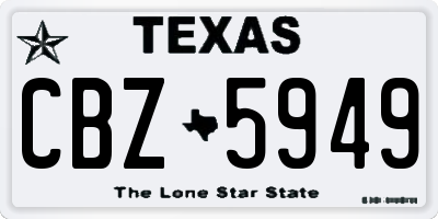 TX license plate CBZ5949