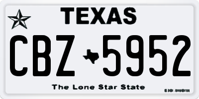 TX license plate CBZ5952