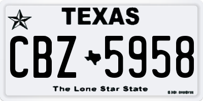 TX license plate CBZ5958