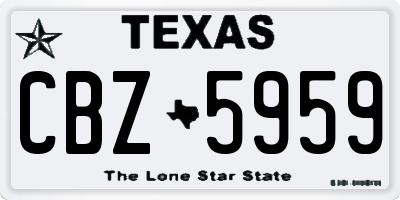 TX license plate CBZ5959