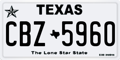 TX license plate CBZ5960