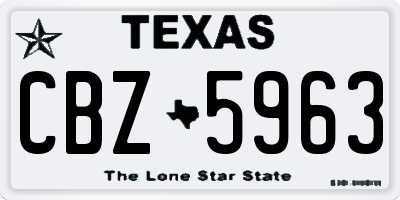 TX license plate CBZ5963